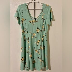Torrid Mint Green Floral Sundress Sleeveless